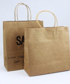 Luxury Gold Foil Logo Kraft Paper Bags Wholesale