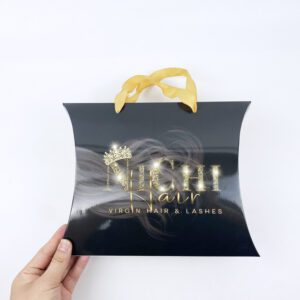 High-End Gold Foil Logo Wig Outer Packaging Paper Box High-End Gold Foil Logo Wig Outer Packaging Paper Box