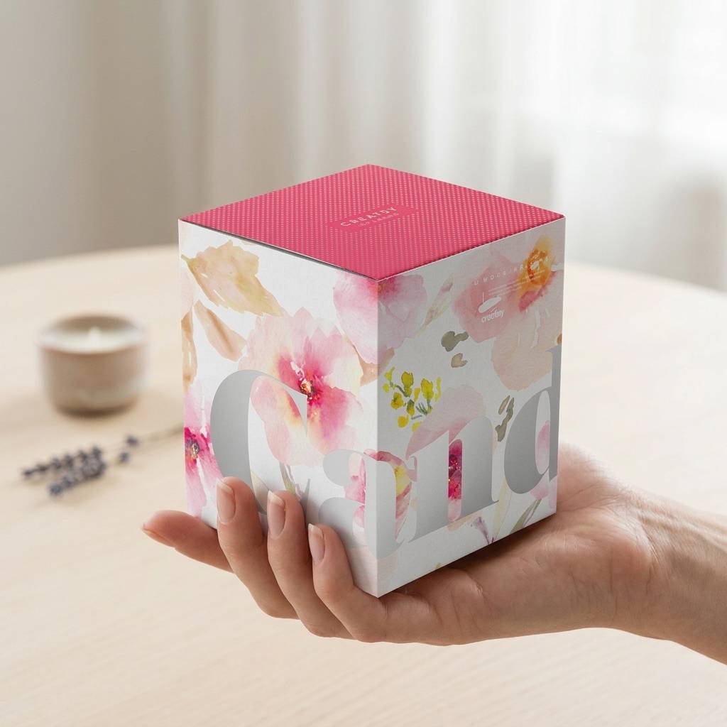 Custom Foil Stamped Floral Candle Box Manufacturer Custom Foil Stamped Floral Candle Box Manufacturer