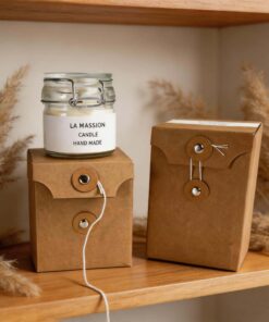 Handmade Candle Box with Button and String