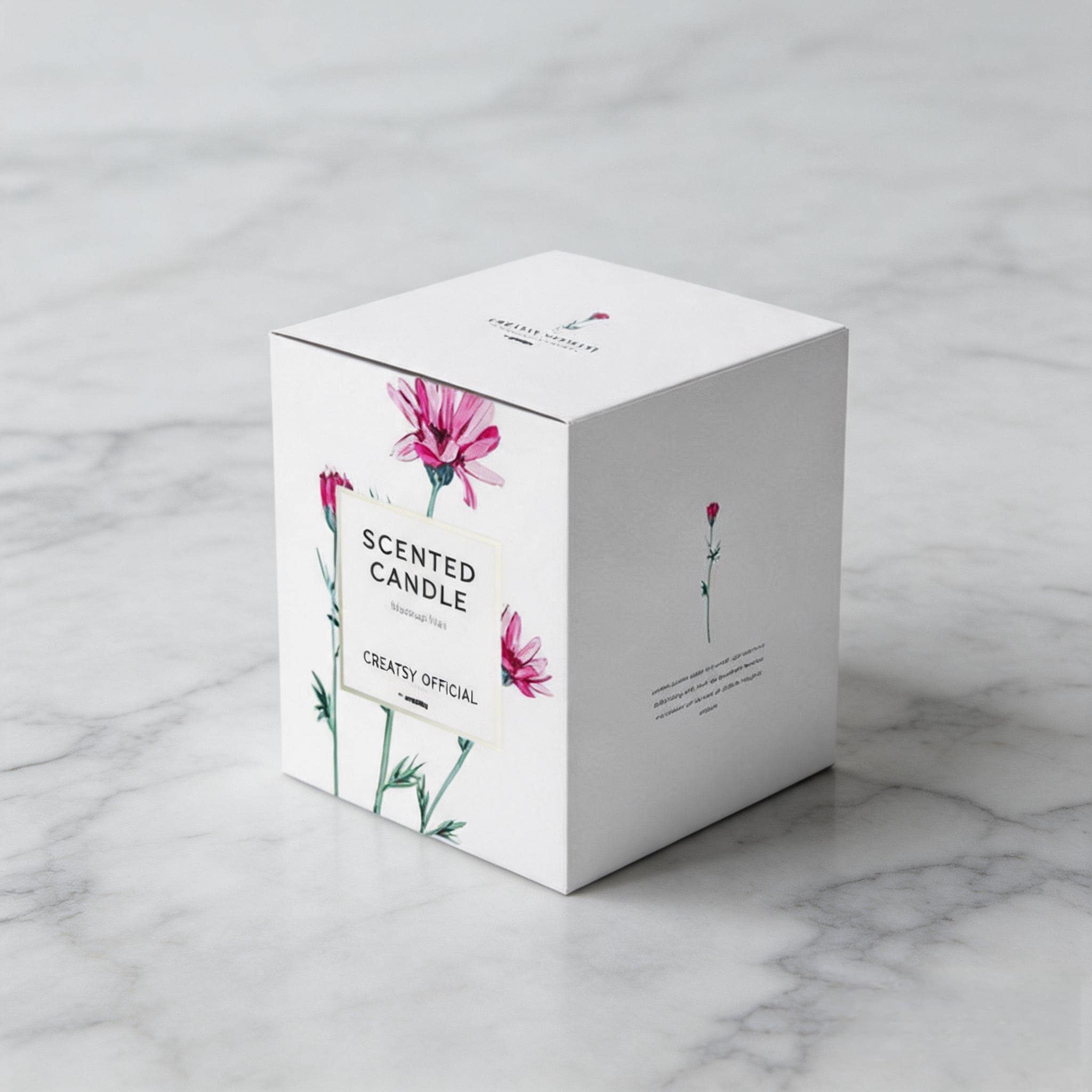 Personalized Name Candle Gift Box with Watercolor Flowers Personalized Name Candle Gift Box with Watercolor Flowers