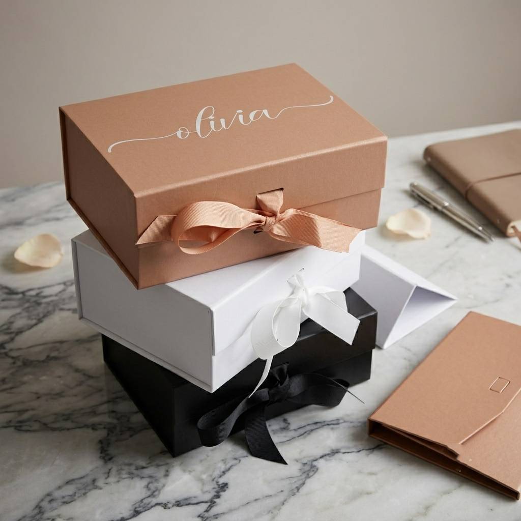 Elegant Brown Cardboard Folding Box with Custom Foil Stamping Elegant Brown Cardboard Folding Box with Custom Foil Stamping