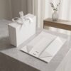 Personalized White Gift Boxes with Ribbon Tie for Boutique Brands