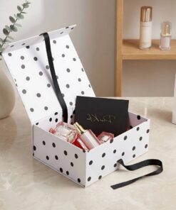 Custom Printed Polka Dot Folding Gift Box for Cosmetic and Skincare Packaging
