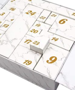 Custom 24 Days Cosmetic Advent Calendar Box with Marble Pattern