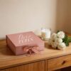 Wholesale Luxury Pink Foldable Paper Boxes with Custom Typography for Retail