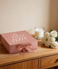 Wholesale Luxury Pink Foldable Paper Boxes with Custom Typography for Retail