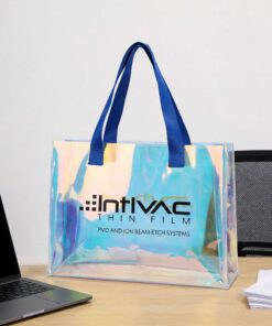 Custom Printed Holographic PVC Clear Tote Bags for Wholesale Business