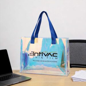 Custom Printed Holographic PVC Clear Tote Bags for Wholesale Business Custom Printed Holographic PVC Clear Tote Bags for Wholesale Business