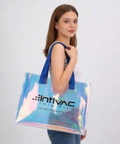Custom Waterproof Holographic PVC Tote Bags for Promotional Events