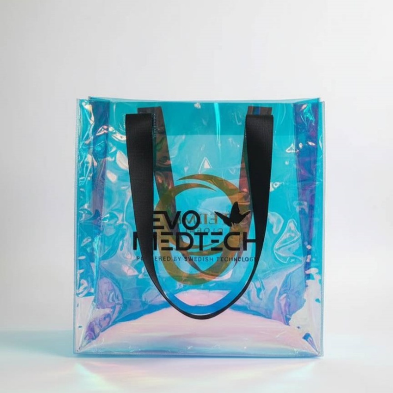 Custom Packaging Plastic Hologram Bag PVC Holographic Tote Bags Custom Packaging Plastic Hologram Bag PVC Holographic Tote Bags