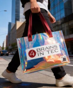 Durable Iridescent Holographic Tote Bags Custom Printed In Bulk