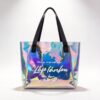 Custom Logo Hologram Bag With Stylish Black Handles Wholesale