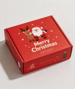 Red Mailer Box with "Merry Christmas" Lid Print