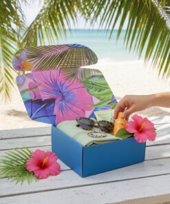 Custom Printed Tropical Design Corrugated Mailer Box for Subscription