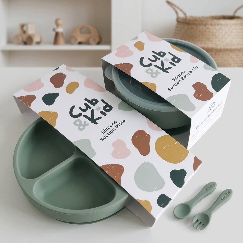 Premium Custom Printed Paper Sleeve For Silicone Baby Tableware Premium Custom Printed Paper Sleeve For Silicone Baby Tableware