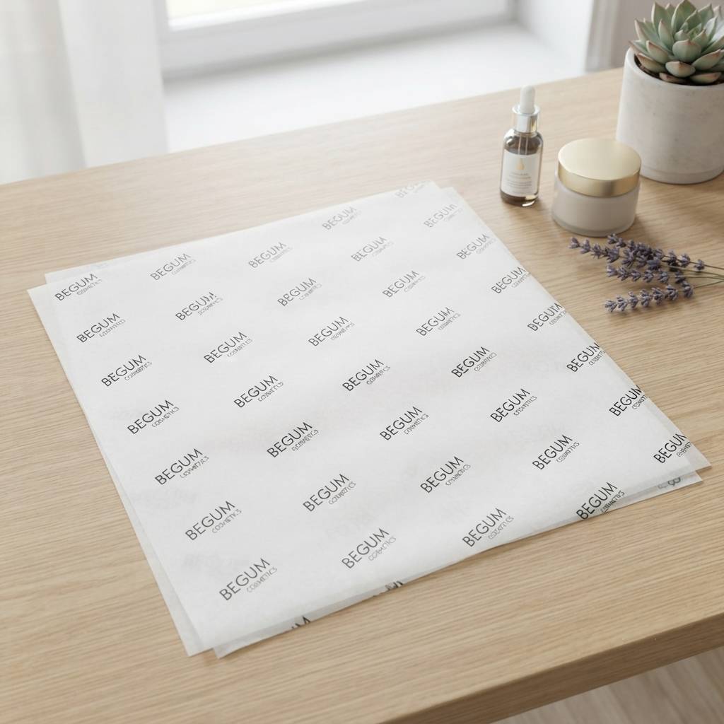 Custom Design Logo Tissue Paper Sheets for Makeup Packaging Custom Design Logo Tissue Paper Sheets for Makeup Packaging