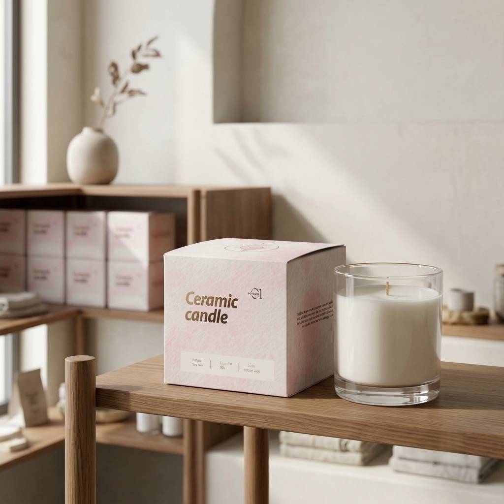 Custom printed paper box for ceramic candle Custom printed paper box for ceramic candle