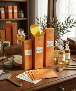 Square and tall paper packaging boxes for cosmetics