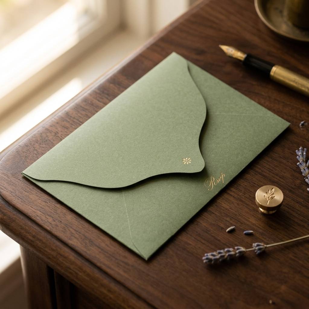 Custom logo printed elegant green envelopes wholesale Custom logo printed elegant green envelopes wholesale