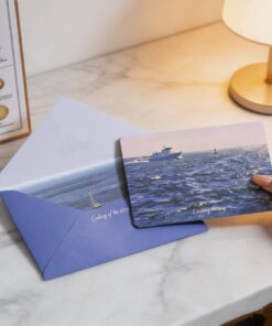 Wholesale Custom Blue Ocean Design Envelope and Card Set