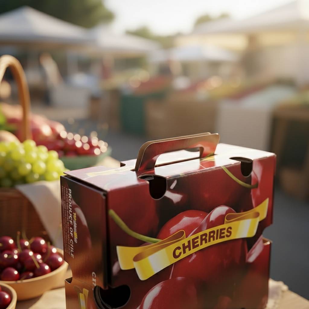 Corrugated fruit box with handle supplier Corrugated fruit box with handle supplier