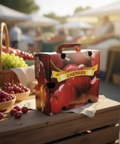 Paper fruit box with handle manufacturer