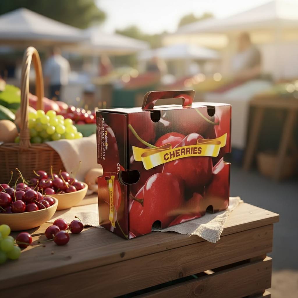 Paper fruit box with handle manufacturer Paper fruit box with handle manufacturer