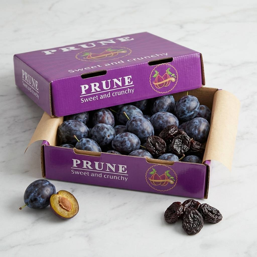Foldable cardboard box for fresh plum packaging Foldable cardboard box for fresh plum packaging