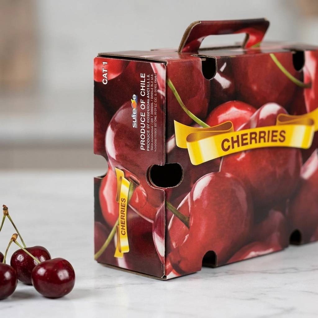 Custom logo fruit paper box for cherries Custom logo fruit paper box for cherries