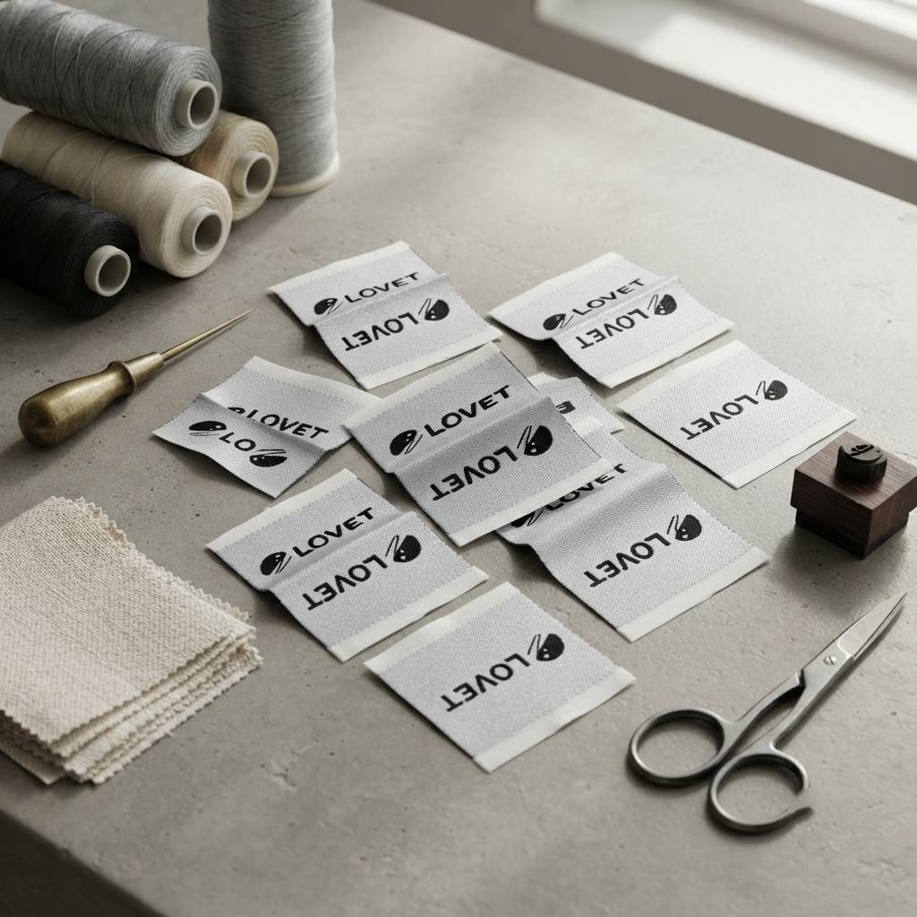 Soft touch grey garment woven accessories Soft touch grey garment woven accessories