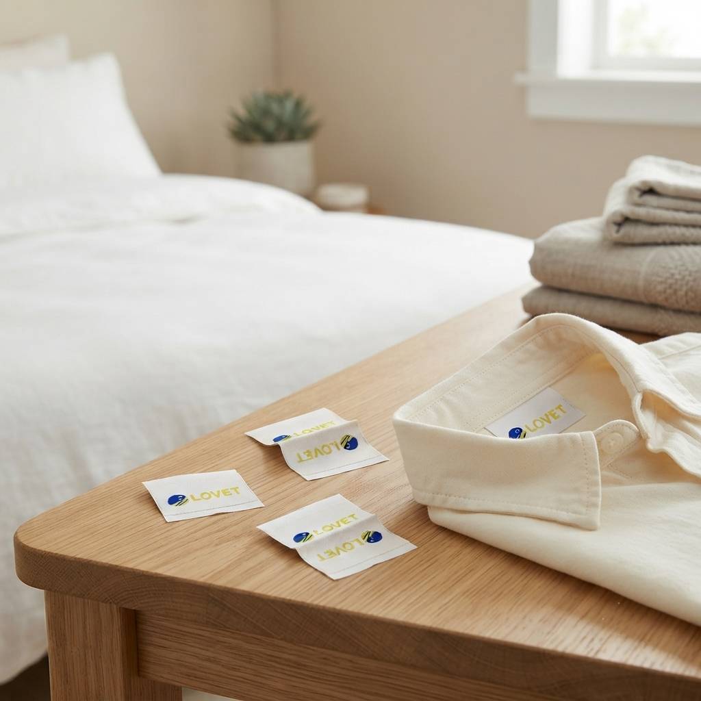 Customized high-density damask clothing labels Customized high-density damask clothing labels