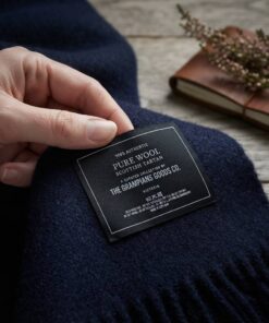 Custom black woven main labels for wool coats