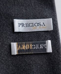 Soft damask woven labels for fashion brands