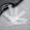 Semi-transparent hang tags with custom logo