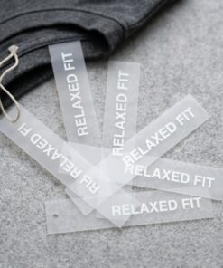Semi-transparent hang tags with custom logo