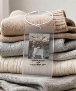 high end knitwear plastic label and tag