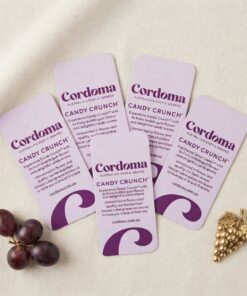 Biodegradable candy crunch grape brand paper hang tag