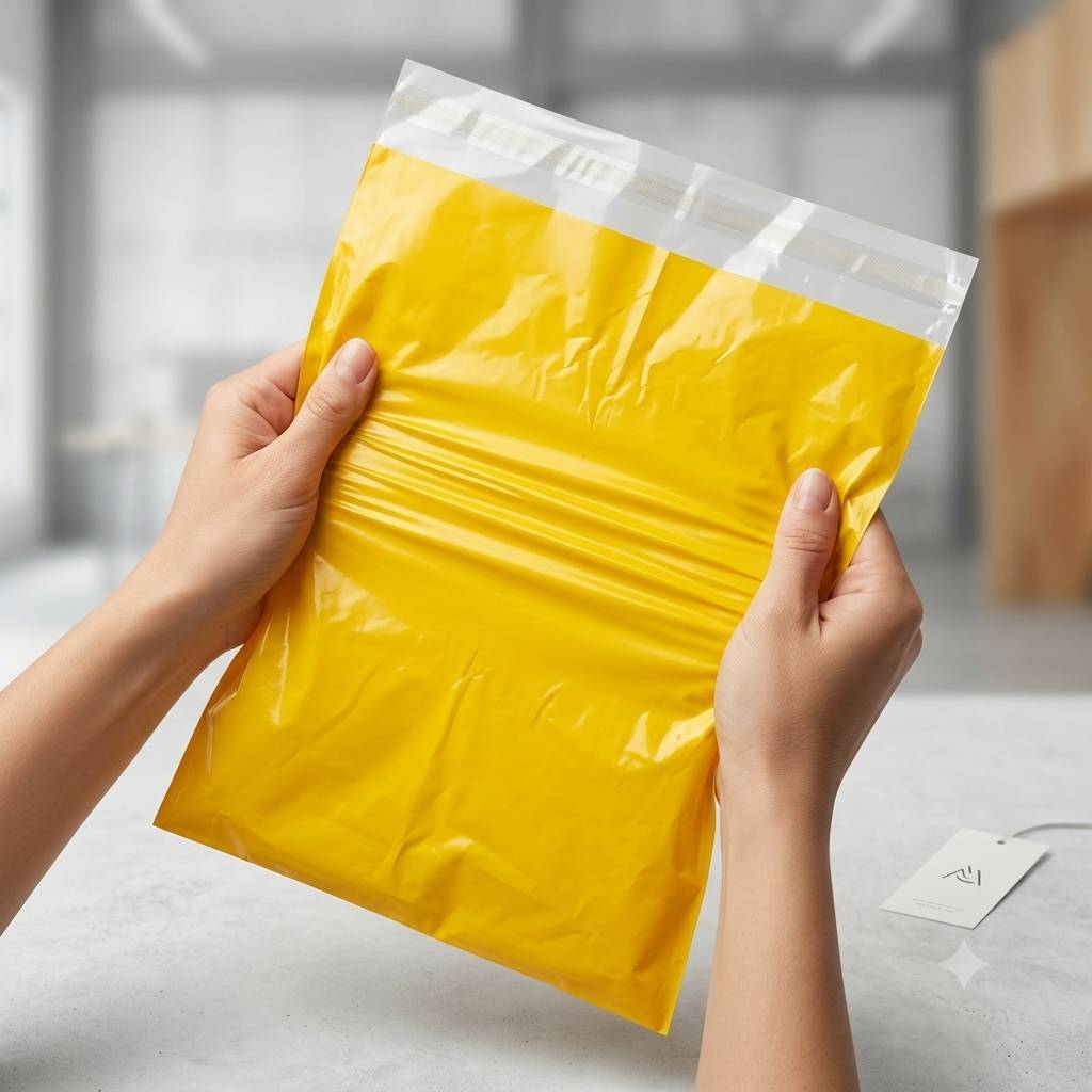 Plastic Mailer Envelopes for Eye-Catching Yellow Brand Merchandising and Retail Packaging Plastic Mailer Envelopes for Eye-Catching Yellow Brand Merchandising and Retail Packaging