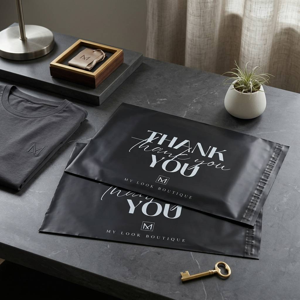 High-End Black Courier Bag Sets with Customizable Brand Logo High-End Black Courier Bag Sets with Customizable Brand Logo