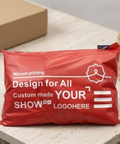 Red Mailing Bags with Custom Logo Printing for E-commerce Shipping
