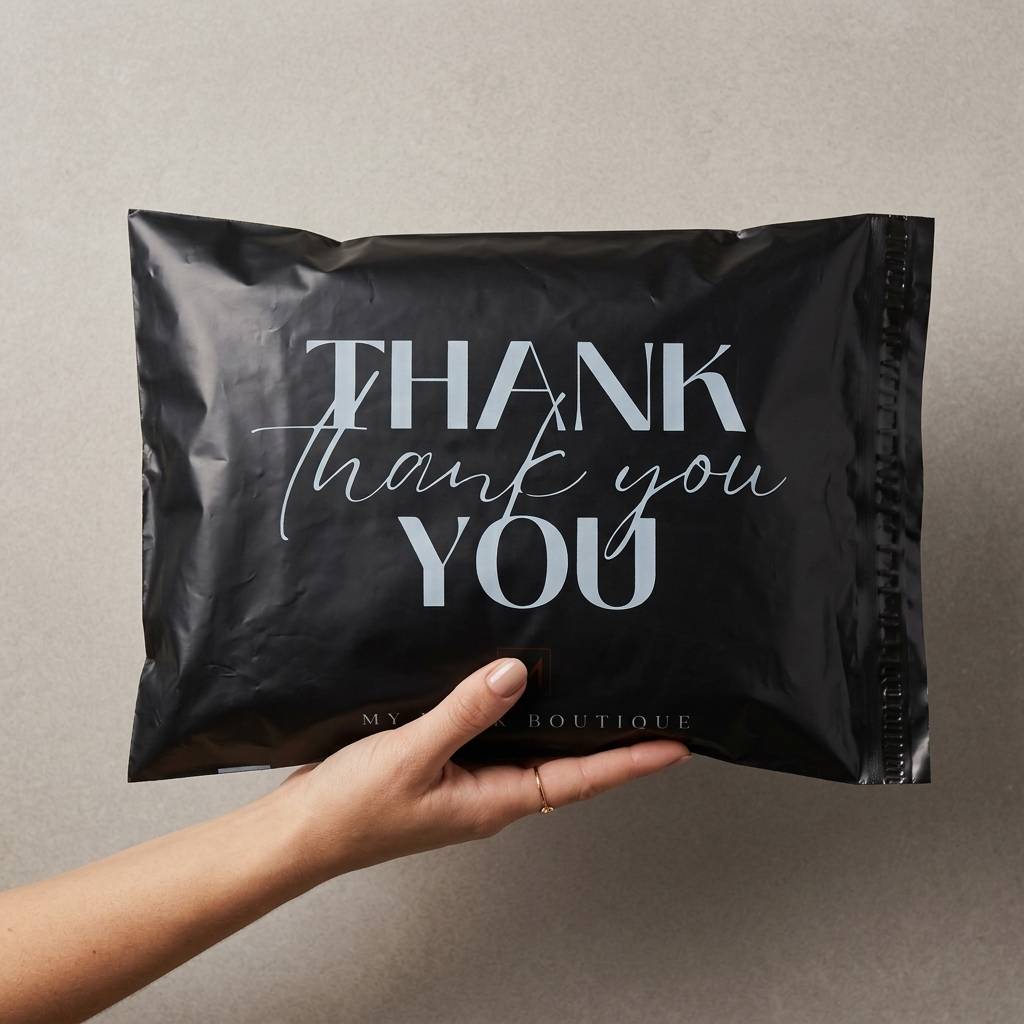 Wholesale Custom Luxury Black Thank You Plastic Mailer Bags Wholesale Custom Luxury Black Thank You Plastic Mailer Bags