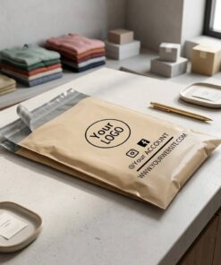 Custom printed khaki poly mailers wholesale