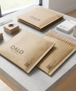 Biodegradable look self-sealing kraft bubble envelopes