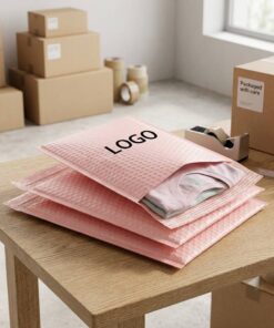 Custom logo poly bubble envelopes for clothing packaging