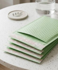Custom logo green padded shipping envelopes in bulk