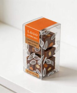 Custom retail packaging transparent PVC box with sleeve label