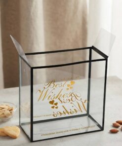 Custom printed clear PVC gift box with black frame wholesale