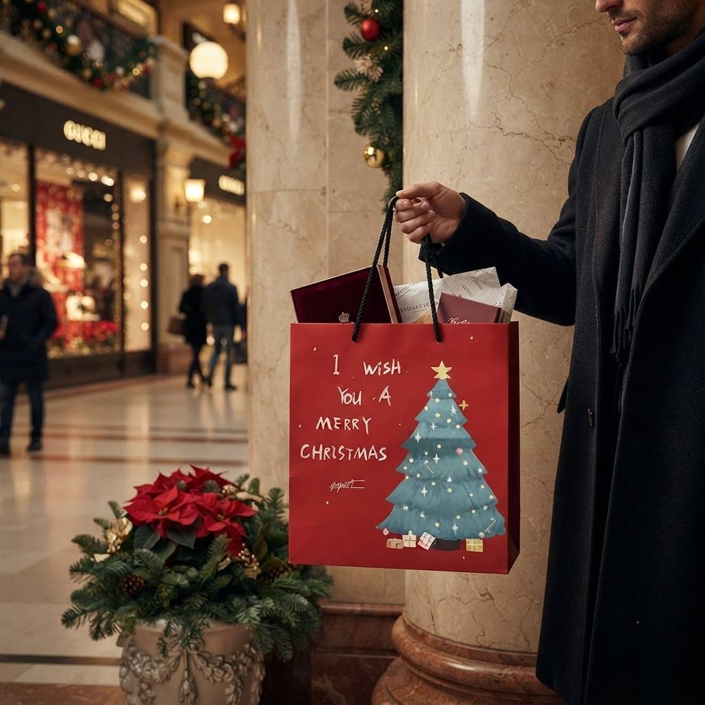 OEM Custom Christmas Holiday Paper Packaging Bags OEM Custom Christmas Holiday Paper Packaging Bags