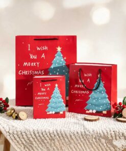 Eco-Friendly Christmas Tree Design Kraft Paper Bags